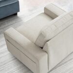 LEISLAND 40" Swivel Accent Chair, Small Couch Sofas for Small Spaces, Fabric Living Room Chairs with Solid Wood Frame, Removable Cushion and Detachable Sofa Cover(Beige) - Image 6