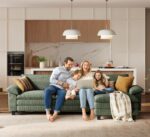 LINSY HOME 123'' Modular Sectional Sofa Green Couch Corduroy Cloud Couches for Living Room, L Shaped Couch with Movable Ottoman, Modern Cloud Sectional Sofas for Bedroom and Apartment, Green - Image 8