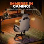 GTPLAYER Gaming Chair with Speakers, Video Game Chairs with Footrest, PC Gamer Chairs for Adults - Padded High Back Ergonomic Reclining Silla Gamer, Linkage Armrest, Ace Pro, Ivory New - Image 5