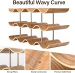 Countertop Wine Rack - 12 Bottle Freestanding Wine Bottle Holder Stand - 3 Tier Wooden Wine Storage Rack - Wavy Wine Organizer for Cabinet Pantry Home Kitchen Bar - Image 4