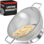 PriorityChef Premium Stainless Steel Colander for Kitchen, Durable Rice and Pasta Strainer with Handle, Rust-Resistant & Dishwasher Safe, 3 Qt - Image 2