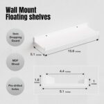 RICHER HOUSE 5 Set White Floating Shelves, Modern Picture Ledge Shelf with Lip for Wall Storage in Nursery, Bedroom, Living Room, Bathroom - Image 4