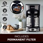 Mueller 12-Cup Drip Coffee Maker - Borosilicate Carafe, Auto-Off, Reusable Filter, Anti-Drip, Keep-Warm Function, Clear Water Level Window Coffee Machine, Kitchen Essentials & Accessories - Image 6