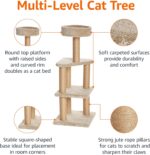 Amazon Basics Cat Tree - Indoor Cat & Kittens Multi-Level Climbing Activity Tower with Scratching Posts, Large (45.9"H) - Beige - Image 4