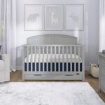 Dream On Me Storybrooke 5 in 1 Convertible Crib with Under Drawer in Pebble Grey, JPMA & Greenguard Gold Certified, Made of Sustainable Pinewood, Non-Toxic Water-Based Paint Finish - Image 3