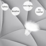 Yaheetech Bar Stools Set of 2, PU Leather Swivel Adjustable Barstools with Shell Back, Bar Chairs with Foma Padded for Home, Kitchen, Light Grey - Image 6