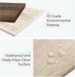 LINSY HOME Farmhouse Coffee Table with Storage, Wood Coffee Table for Living Room, Open Display Area and Storage Drawers with Metal Handles, Chic Style with Curved Base. Oak and Brown - Image 7