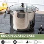 Ecolution Stainless Steel Stock Pot, Encapsulated Induction Ready Cooking Pot with Glass Lid, Oven Safe, Dishwasher Safe Soup Pot, 8-Quart - Image 4