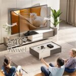 Universal Swivel TV Stand/Base Table Top TV Stand 32 to 65 inch TVs 80 Degree Swivel, 4 Level Height Adjustable, Heavy Duty Tempered Glass Base, Holds up to 88lbs Screens, HT04B-002 - Image 3