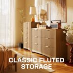 Marsail 6 Drawer Wooden Dresser with Smooth-Glide Drawers, Modern Storage Solution for Bedrooms, Living Rooms, and Hallways, Featuring Large Capacity and an Elegant Natural Wood Finish, Natural Oak - Image 6