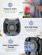 Ganiza Blender for Smoothies, 14Pcs Personal Blender for Shake and Smoothies for Kitchen with 3 Portable Cups (1x24oz & 2X17oz), Single Serve Smoothie Maker, Nutritious Recipe - Image 4