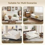 64.5" Loveseat Sofa, Chenille Loveseat Couch for Living Room, 23.2" Deep Seat Love Seat with Padded Arms, Comfy Modern Small Couches for Bedroom, Small Spaces, Dorms, Office, Beige - Image 6