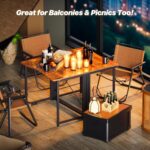 Huuger Folding Desk for Small Spaces, 31.5 Inch Foldable Computer Table, for Home Office, Study, Bedroom, Dorm, Space Saving, Small Writing Work Office Computer Desk, Easy to Fold, Rustic Brown - Image 7