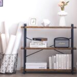 HCHQHS Bookshelf, 3-Tier Industrial Bookcase, Rustic Open Book Shelf, Wood and Metal Horizontal Bookshelves - Image 6