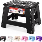 ACSTEP Folding Step Stool 9'' Tall Kids Step Stool Holds Up to 300 lb Plastic Foldable Step Stools for Kids Non-Slip Surface with Carry Handle Collapsible Stool for Home, Outdoor and Indoor(Black) - Image 2