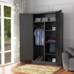 Letaya Metal Storage Cabinets Locker with Lock Door, 72'' Clothing Coat Steel Storage Freestanding Wardrobe for Office, Home, School, Employee,Gym,Fire Department (Black) - Image 3