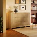 Marsail 6 Drawer Wooden Dresser with Smooth-Glide Drawers, Modern Storage Solution for Bedrooms, Living Rooms, and Hallways, Featuring Large Capacity and an Elegant Natural Wood Finish, Natural Oak - Image 4