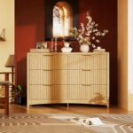 Marsail 6 Drawer Wooden Dresser with Smooth-Glide Drawers, Modern Storage Solution for Bedrooms, Living Rooms, and Hallways, Featuring Large Capacity and an Elegant Natural Wood Finish, Natural Oak - Image 9