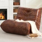 Hobestluk Giant Bean Bag Chair Lazy Floor Sofa, Memory Foam Fireside Sofa for Adults, Big Beanbag Faux Leather Armless Chair for Living Room Bedroom Dorm Office (Brown, Single) - Image 2