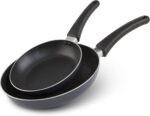 GoodCook Nonstick Aluminum Frying Pan Set, 8" and 10" Skillets, Black, Even Heating, Stay-Cool Ergonomic Handle, PFOA-Free Nonstick Coating, Ideal for Sautéing, Searing, and Frying - Image 3