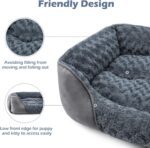 INVENHO Dog Bed for Large Medium Small Dogs, Rectangle Washable Orthopedic Dog Bed, Soft Calming Sleeping Puppy Bed Durable Pet Cuddler with Anti-Slip Bottom S(20"x19"x6") - Image 6
