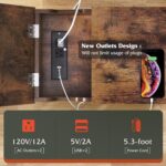 WLIVE Narrow Side Table with Charging Station, End Table for Living Room, Couch Side Table with Fabric Drawer for Bedroon, 11.8‘’W 23.6‘’L 24‘’H, Rustic Brown - Image 5