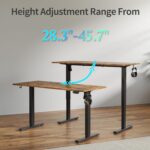 Agilestic Electric Standing Desk, 48 x 24 Inches Height Adjustable Desk, Sit Stand up for Work Office Home, Ergonomic Rising Computer Table with Memory Preset, Rustic Brown - Image 7