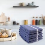 Lane Linen Kitchen Towel Set, 6 Pack 100% Cotton Hand Towels For Kitchen, Dish Towels For Drying Dishes, Lint Free, 14"x25", Good For Cleaning Windows, Ceramic Surface, Glass Stovetops - Blue Chambray - Image 7