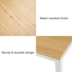 ZINUS Jennifer 55 Inch White Frame Desk, Computer Workstation, Office Desk, Dining Table, Easy Assembly, Natural - Image 5