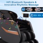 4D Zero Gravity Massage Chair Recliner, SL-Track Shiatsu Massage Chair Full Body with Voice Control,Body Scan,Waist Heating,Bluetooth,Foot Rollers,32 Airbags&Extended Footrest (Gray) - Image 9