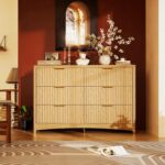 Marsail 6 Drawer Wooden Dresser with Smooth-Glide Drawers, Modern Storage Solution for Bedrooms, Living Rooms, and Hallways, Featuring Large Capacity and an Elegant Natural Wood Finish, Natural Oak - Image 2