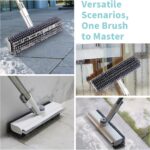 AIR U+ Floor Scrub Brush with Long Handle, 3 in 1 Scrape and Heavy-Duty Stiff Bristle Scrubber Brush for Cleaning Shower Bathroom, Patio, Garage, Kitchen, Wall and Deck - Image 5