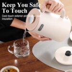 Nueve&Five 1.7L (57oz) Large Electric Kettle Perfect for 7+Cups of Tea and Coffee,2 quarts Double Wall Big Electric Tea Kettle,Auto Shut Off,1200W Hot Water Kettle Electric -Cream White - Image 10