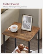 VASAGLE Side Tables Set of 2, Small End Table, Nightstand for Living Room, Bedroom, Office, Bathroom, Rustic Brown and Black ULET272B01 - Image 9