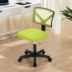 Sweetcrispy Office Computer Desk Chair, Ergonomic Low-Back Mesh Rolling Work Swivel Chairs with Wheels, Armless Comfortable Seat Lumbar Support for Home, Bedroom, Study, Student, Adults, Green - Image 3