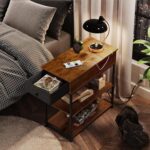 WLIVE Narrow Side Table with Charging Station, End Table for Living Room, Couch Side Table with Fabric Drawer for Bedroon, 11.8‘’W 23.6‘’L 24‘’H, Rustic Brown - Image 8
