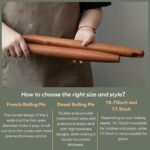 Muso Wood Sapele Wooden French Rolling Pin for Baking, Tapered Roller for Fondant, Pie Crust, Cookie, Pastry (French 15-3/4inch) - Image 8