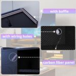 IRONCK Entertainment Center with Storage, 55 Inch Tall TV Stand W/Power Outlet, LED Gaming TV Cabinet for PS4, Black TV Stand with Carbon Fiber - Image 9