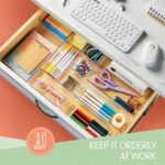 25 PCS Clear Plastic Drawer Organizers Set, 4 Sizes Clear Drawer Organizers & storage Bins for Makeup/Jewelry Vanity, Kitchen Gadgets Or Office Desk. Bathroom Drawer Organizer Trays With Non-Slip Pads - Image 7