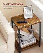 VASAGLE Side Tables Set of 2, Small End Table, Nightstand for Living Room, Bedroom, Office, Bathroom, Rustic Brown and Black ULET272B01 - Image 8