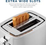 GE 2 Slice Stainless Steel Toaster, Extra Wide Slots for Toasting Bagels, Breads, Waffles & More, 7 Adjustable Shade Settings, Removable Crumb Tray, Countertop Kitchen Essentials, 850 Watts - Image 5