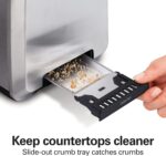 Hamilton Beach 2 Slice Toaster with Extra-Wide Slots, Bagel Setting, Toast Boost, Slide-Out Crumb Tray, Auto-Shutoff & Cancel Button, Defrost Function, Stainless Steel (22794) - Image 7