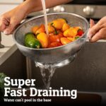 PriorityChef Premium Stainless Steel Colander for Kitchen, Durable Rice and Pasta Strainer with Handle, Rust-Resistant & Dishwasher Safe, 3 Qt - Image 8