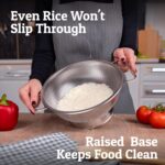 PriorityChef Premium Stainless Steel Colander for Kitchen, Durable Rice and Pasta Strainer with Handle, Rust-Resistant & Dishwasher Safe, 3 Qt - Image 4