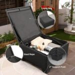 Rattaner 3 Pieces Patio Furniture Set Outdoor Sectional Wicker Patio Furniture Patio Couch with Ottoman and Outdoor Storage Table All-Weather Anti-Slip Cushions Waterproof Covers, Light Grey - Image 6