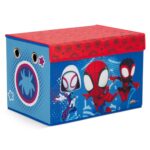 Delta Children - Marvel Spidey and His Amazing Friends 4-Piece Toddler Room-in-a-Box Set – Includes Sleep and Play Toddler Bed, Table, 1 Chair and Fabric Toy Box, Blue/Red - Image 18
