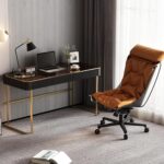 Lartis Modern Office Desk with Drawers,Glass Top Makeup Vanity Without Mirror Built-in USB Outlet Dressing Table Home Office Desk with Intelligent Socket,Very Easy to Assemble - Image 10