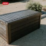 Keter 150 Gallon Resin Large Deck Box Organization and Storage Box for Patio, Outdoor Cushions, Garden Tools, Brown - Image 7