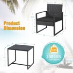 Flamaker 3 Pieces Patio Set Outdoor Wicker Furniture Sets Modern Rattan Chair Conversation Sets with Coffee Table for Yard and Bistro (Black) - Image 8