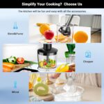 Immersion Blender RPM 16000±10% Scratch Resistant Hand Blender,15 Speed and Turbo Mode Hand Mixer, 3-in-1 Heavy Duty Copper Motor Stainless Steel Smart Stick with Egg Beaters and Chopper - Image 7